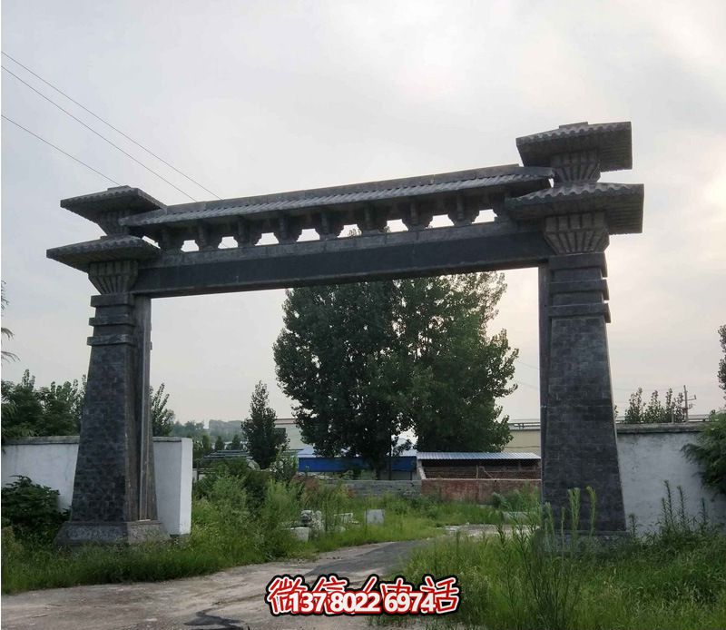 景区大型单门青石仿古牌坊石雕 景区大型单门青石仿古牌坊石雕