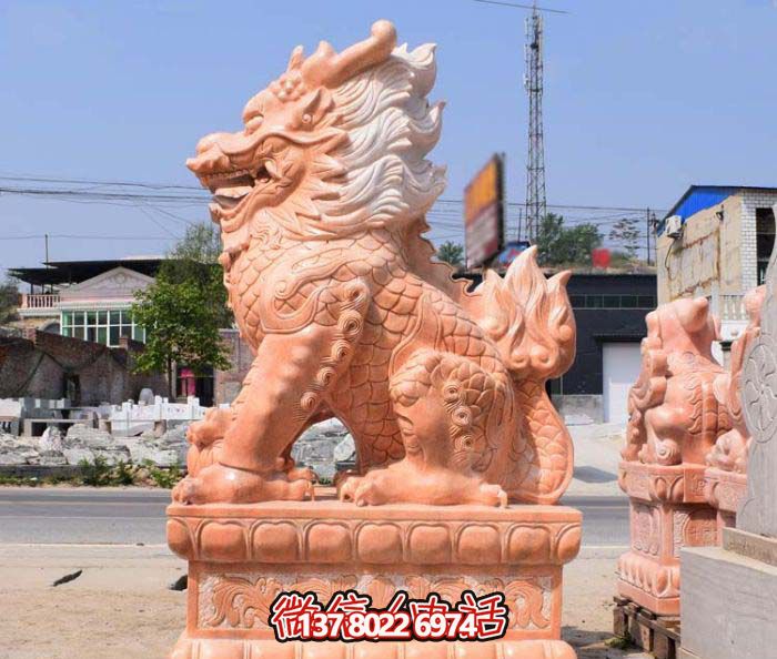 户外景区创意黄蜡石石雕麒麟雕塑 户外景区创意黄蜡石石雕麒麟雕塑