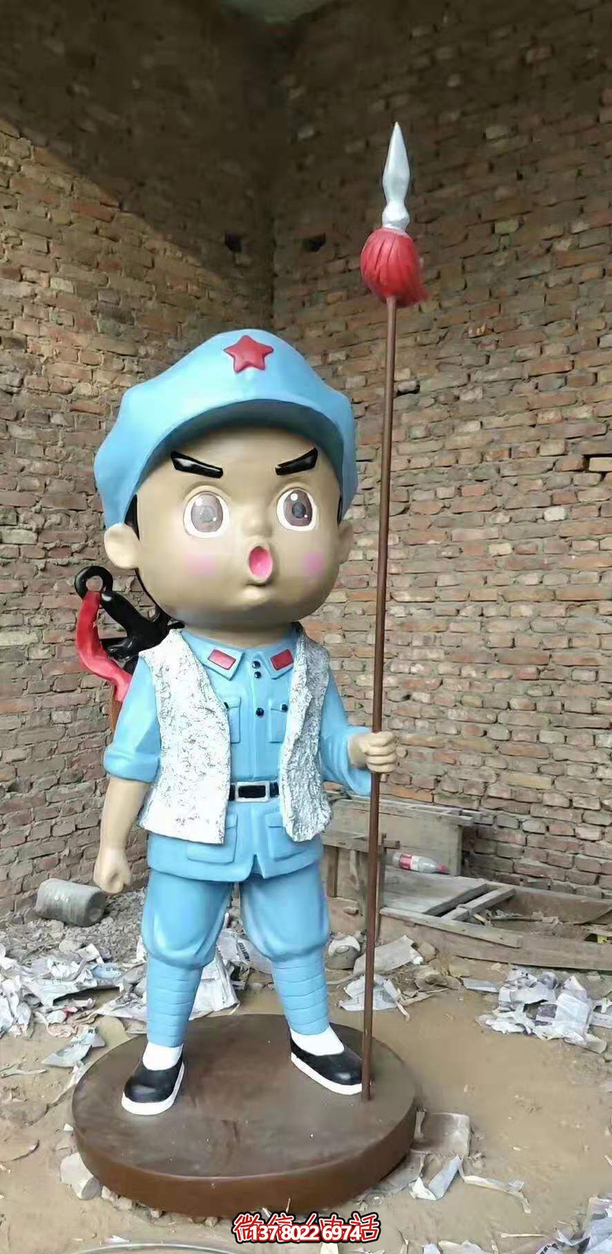 玻璃钢小红军雕塑广场人物雕塑户外摆件红军雕塑
