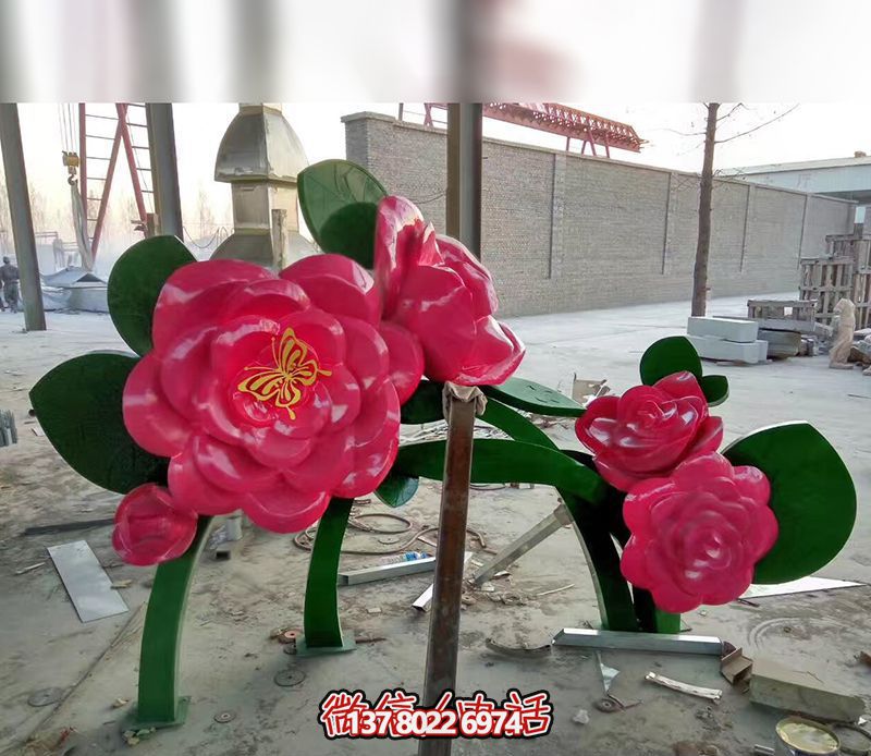 公园不锈钢牡丹花景观装饰品花朵雕塑