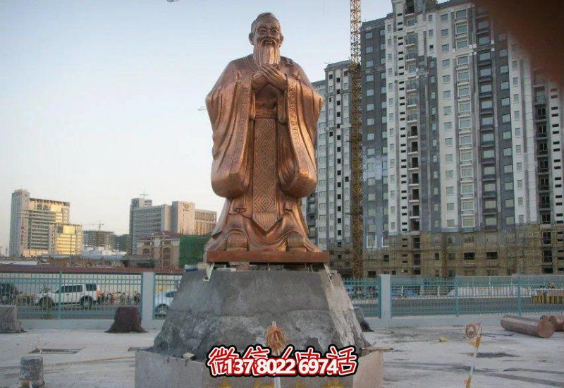 校园万世师表孔子铸造黄铜雕塑 校园万世师表孔子铸造黄铜雕塑