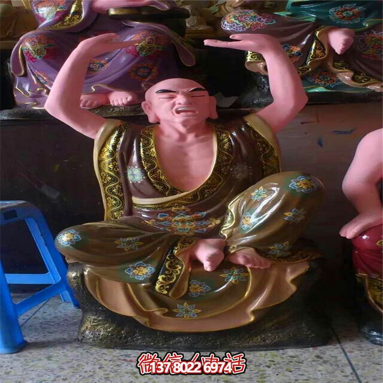 树脂彩绘户外景区寺庙供奉佛像十八罗汉雕塑 树脂彩绘户外景区寺庙供奉佛像十八罗汉雕塑