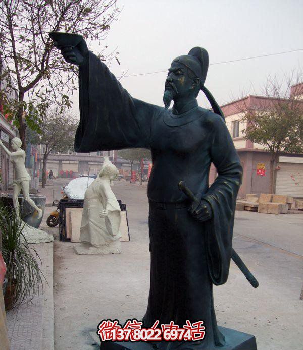 户外景观园林醉酒诗仙李白青铜雕塑 户外景观园林醉酒诗仙李白青铜雕塑