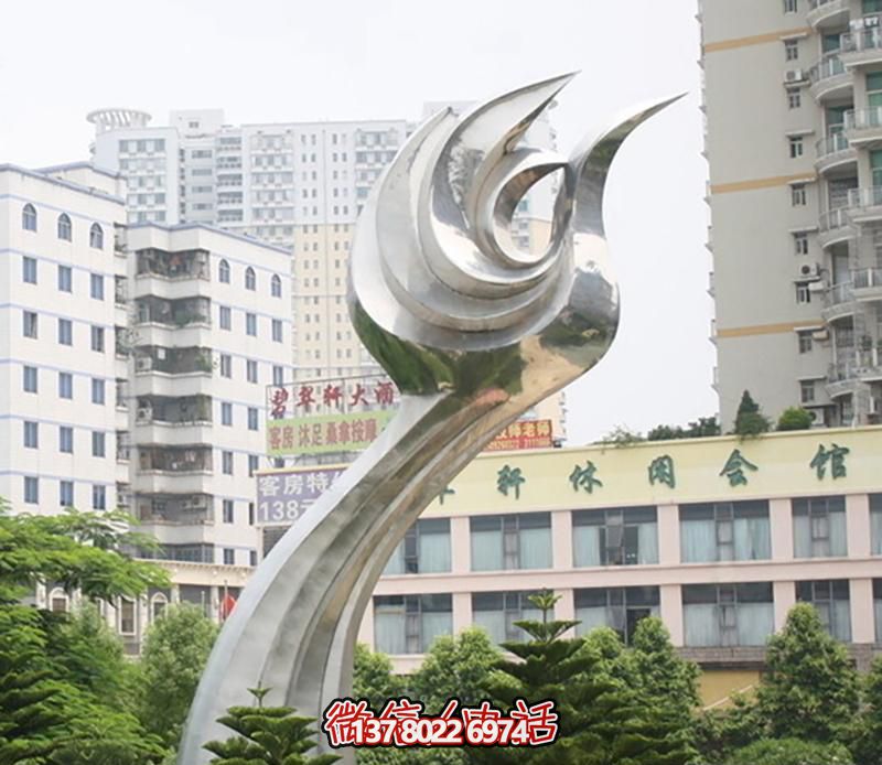 商业街大型不锈钢创意海浪浪花雕塑 商业街大型不锈钢创意海浪浪花雕塑