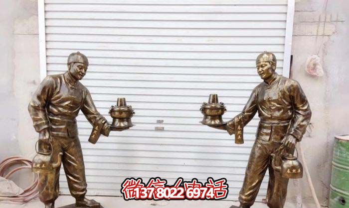 火锅雕塑-饭店门口卖火锅人物彩绘玻璃钢仿铜雕塑 火锅雕塑-饭店门口卖火锅人物彩绘玻璃钢仿铜雕塑