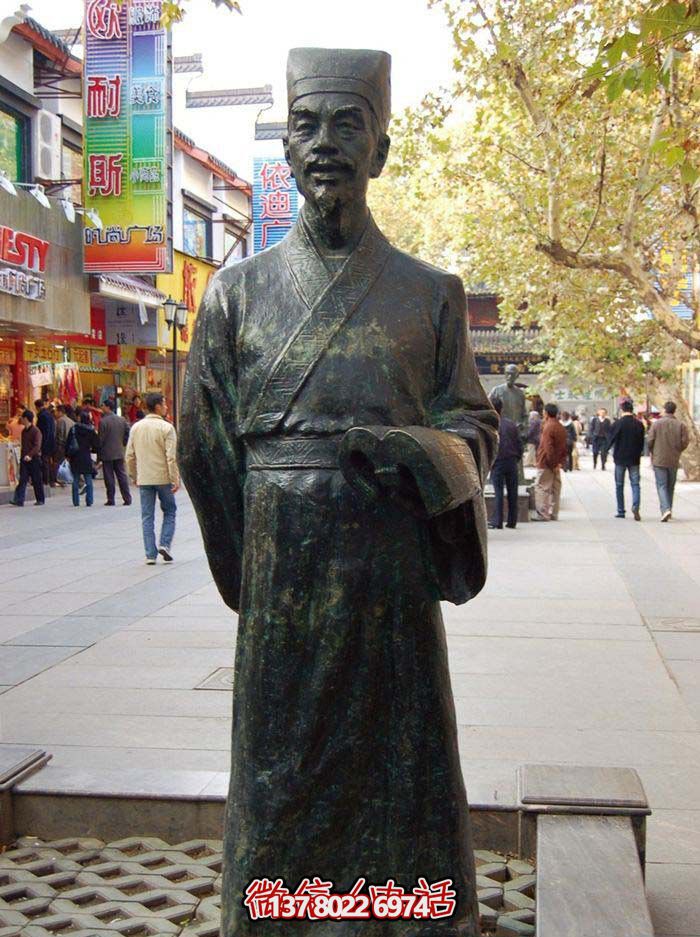 步行街摆放立式历史名医李时珍青铜雕塑 步行街摆放立式历史名医李时珍青铜雕塑