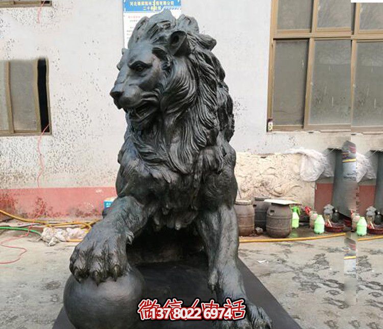 户外景区不锈钢仿铜石雕狮子雕塑 户外景区不锈钢仿铜石雕狮子雕塑