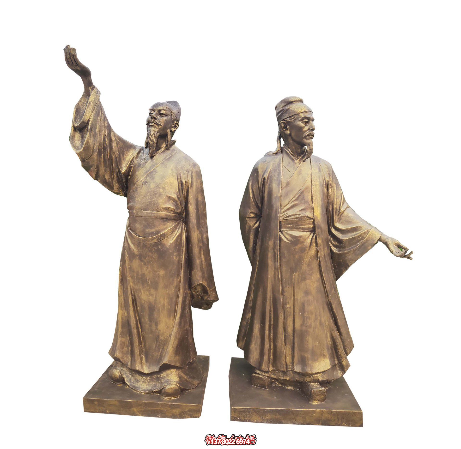 城市广场摆放漆金唐代青莲居士李白玻璃钢雕 城市广场摆放漆金唐代青莲居士李白玻璃钢雕