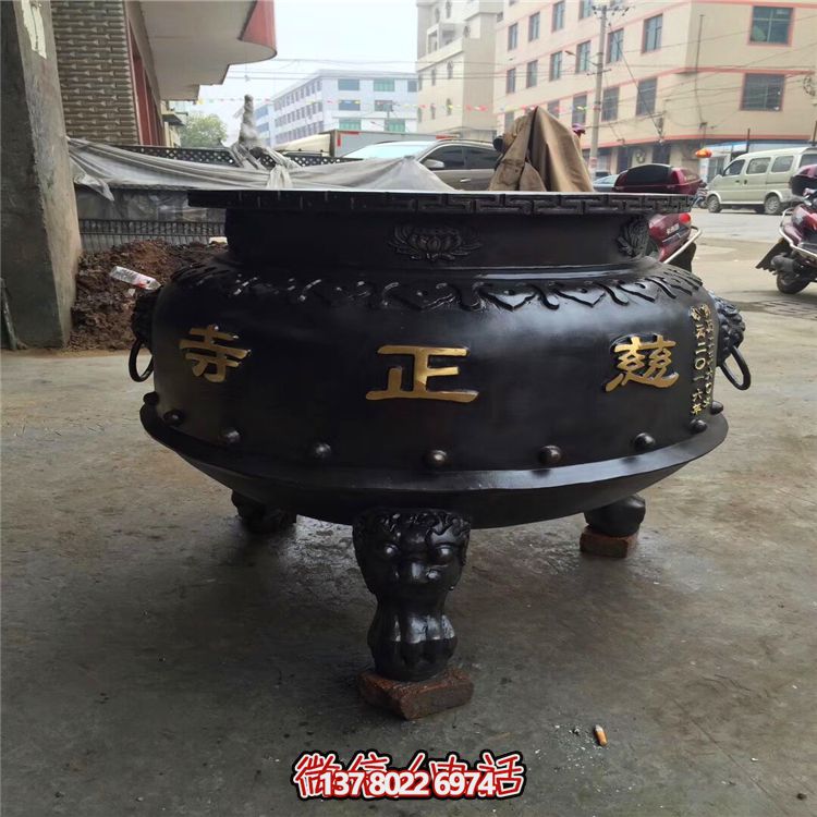 道教寺院摆放圆形化宝炉雕塑上香祈福香炉 道教寺院摆放圆形化宝炉雕塑上香祈福香炉