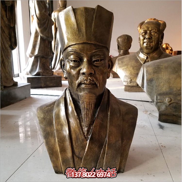 园林广场北苏诗人玻璃钢仿铜苏轼头像雕塑 园林广场北苏诗人玻璃钢仿铜苏轼头像雕塑