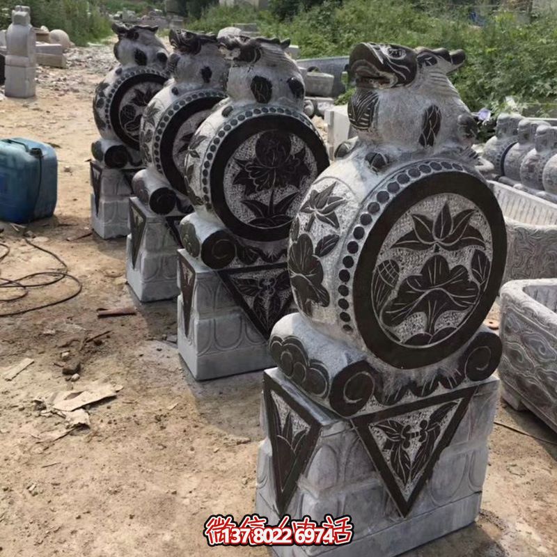 大理石仿青古代无雕刻门墩摆件 大理石仿青古代无雕刻门墩摆件