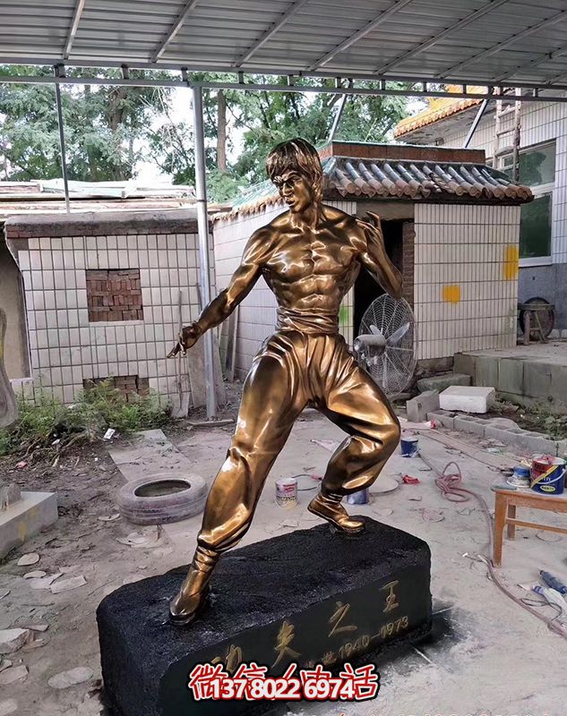 影院铜雕功夫之王李小龙雕塑 影院铜雕功夫之王李小龙雕塑