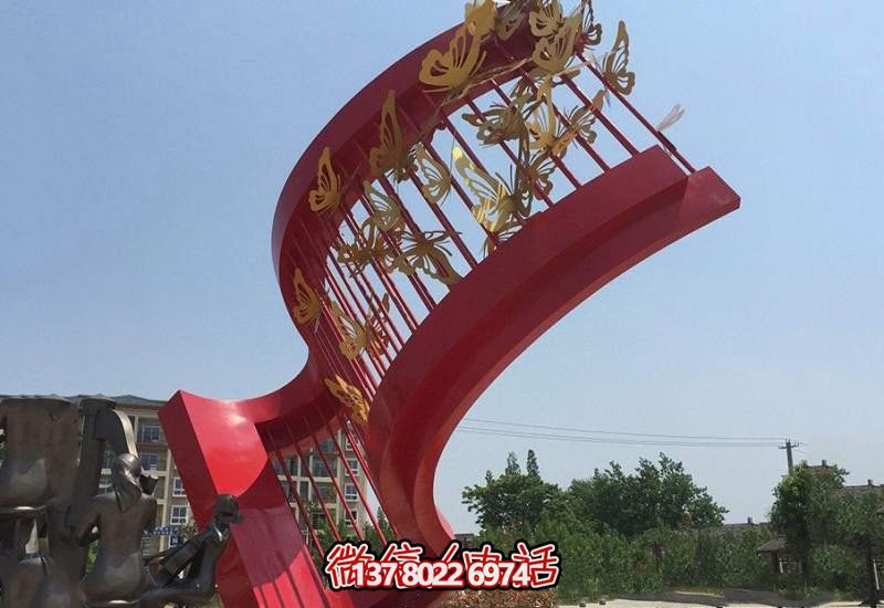 广场不锈钢多个蝴蝶雕塑 广场不锈钢多个蝴蝶雕塑