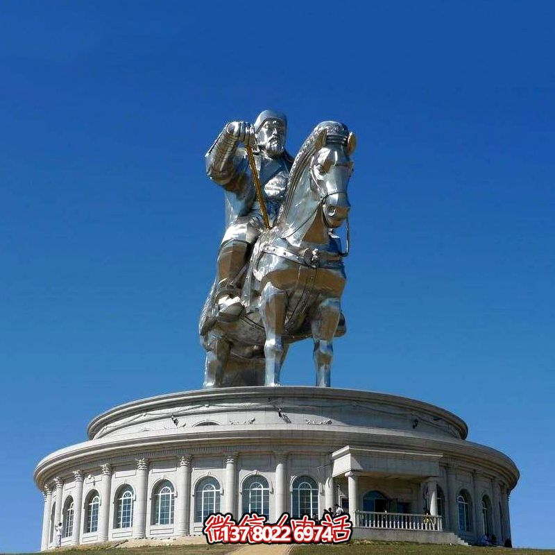 不锈钢大型景区景点广场人物成吉思汗雕塑 不锈钢大型景区景点广场人物成吉思汗雕塑