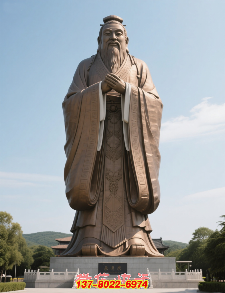 孔子铜铸圣像：彰显儒家文化的金属雕塑杰作